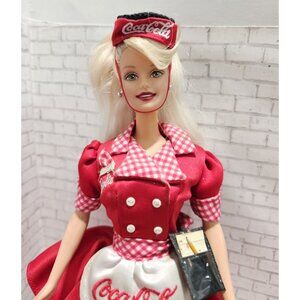 Mattel Female 11.5in Doll Blonde Brown Eye Coca-Cola Red Rare Archival Barbie